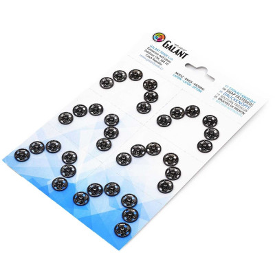 Stiskací knoflíky mosazné 12mm  - 36ks/karta - 8karet/krabice (2grs.) (2grs.)