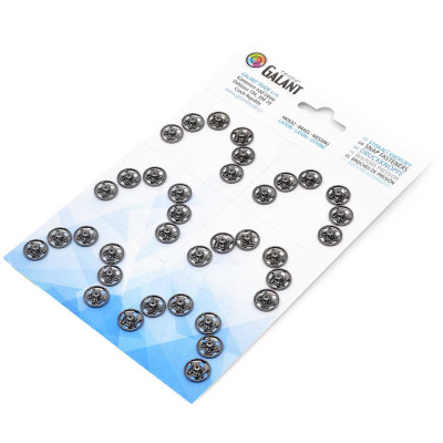 Stiskací knoflíky mosazné 12mm  - 36ks/karta - 8karet/krabice (2grs.) (2grs.)