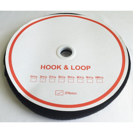 Suchý zip Economy - barva: 170 (černá) - pouze Smyčka 20mm - 25m/cívka