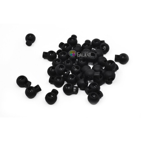 Ball Cord Lock - Big Bead - black - 1pcs