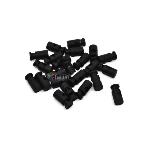 Spring Cord Lock - Long Eye - black - 1pcs