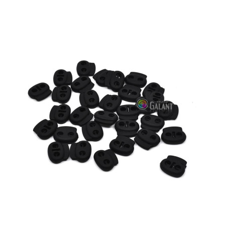 Brzdičky - ovál dvě dírky - černá - 1ks