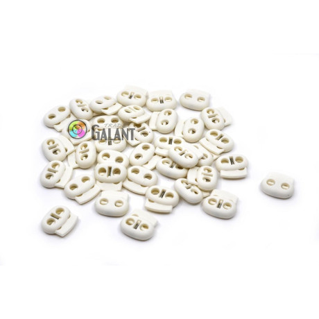 Spring Cord Lock - Two Eyes - black - 1pcs