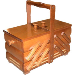 Wooden Folding Sewing Box (small) - c. light brown - 1pcs
