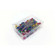 Špendlíky s plastovou perleťovou hlavou 38 Niklované barva: Asort - 100ks/pl.krabička