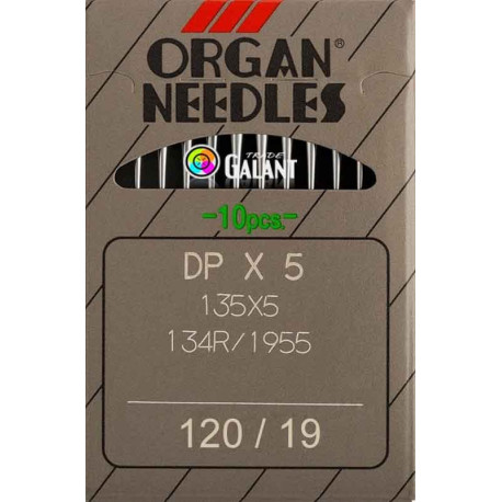 Industrial Machine Needles ORGAN DPx5 - 120/19 - 10pcs/card