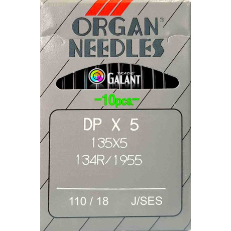 Industrial Machine Needles ORGAN DPx5 SES - 110/18 - 10pcs/card