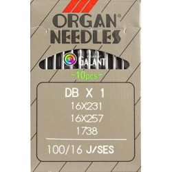 Industrial Machine Needles ORGAN DBx1 SES - 100/16 - 10pcs/card