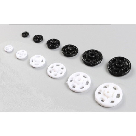 Plastic Snap Fasteners 7mm Black - 1000pcs/box