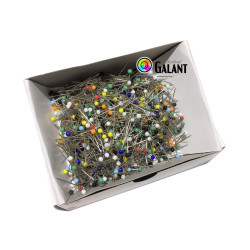 Straight Pins with Glass Head 32x0,60mm Nickel plated - colour: Assorted - 1000pcs/box