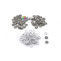 Press Buttons Baby - size 2 (9,5mm) 1 x white ring - nickel free - 100pcs/polybag