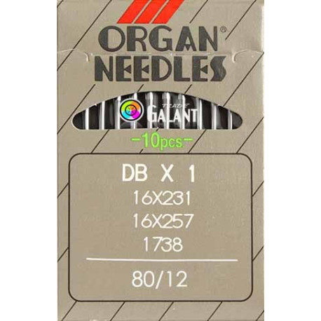 Jehly strojové průmyslové ORGAN DBx1 - 80/12 - 10ks/karta