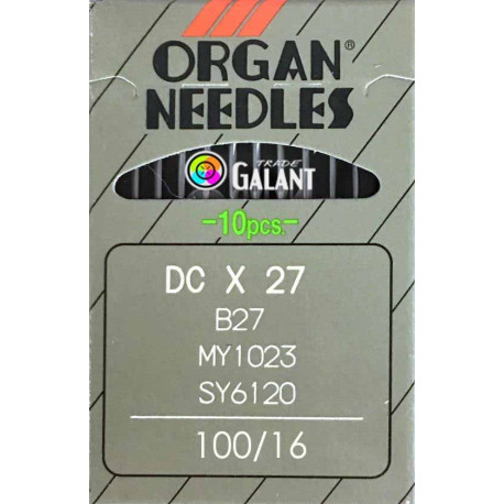Jehly strojové průmyslové ORGAN DCx27 (B27) - 100/16 - 10ks/karta