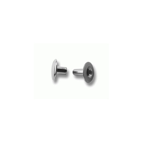 Brass Saddlery Rivets - two parts - opened 2002000 (40789-63 MS) - nickel plated - 5000pcs/box