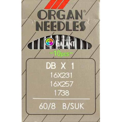 Industrial Machine Needles ORGAN DBx1 SUK - 60/8 - 10pcs/card