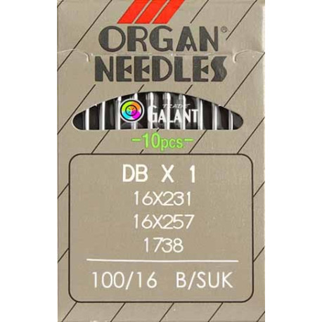 Jehly strojové průmyslové ORGAN DBx1 SUK - 100/16 - 10ks/karta