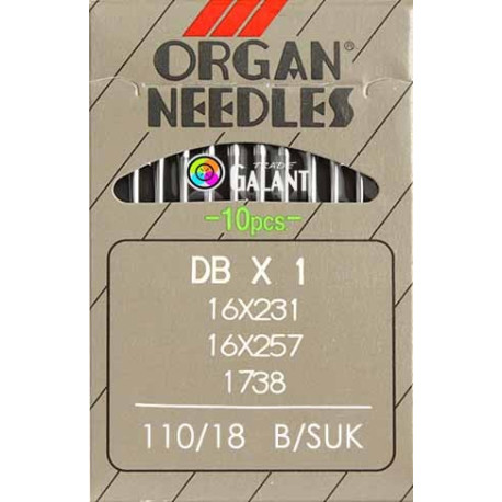 Industrial Machine Needles ORGAN DBx1 SUK - 110/18- 10pcs/card