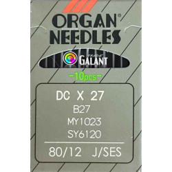 Industrial Machine Needles ORGAN DCx27 SES (B27 SES) - 080/12 - 10pcs/card