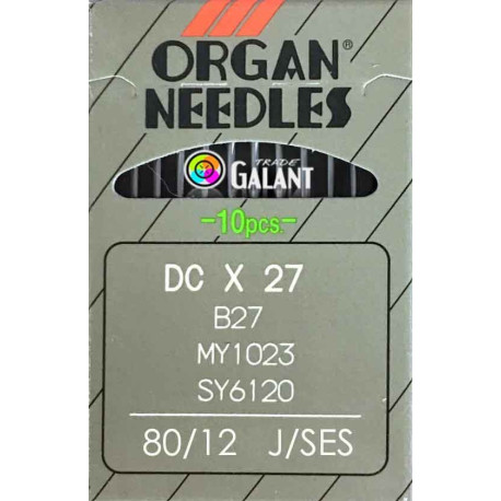 Jehly strojové průmyslové ORGAN DCx27 SES (B27SES) - 080/12 - 10ks/karta