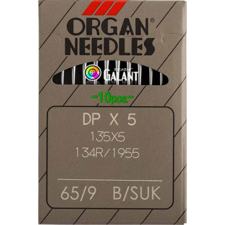 Jehly strojové průmyslové ORGAN DPx5 SUK - 65/9 - 10ks/karta