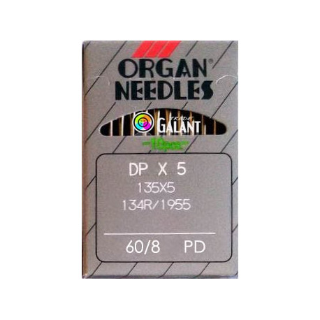 Industrial Machine Needles ORGAN DPx5 PD Titan-Nitrid - 60/8 - 10pcs/card
