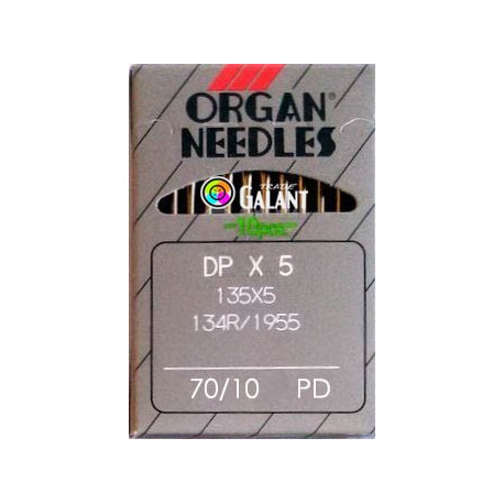 Industrial Machine Needles ORGAN DPx5 PD Titan-Nitrid - 70/10 - 10pcs/card
