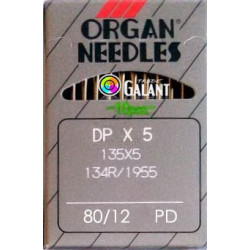Industrial Machine Needles ORGAN DPx5 PD Titan-Nitrid - 80/12 - 10pcs/card
