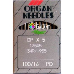 Industrial Machine Needles ORGAN DPx5 PD Titan-Nitrid - 100/16 - 10pcs/card