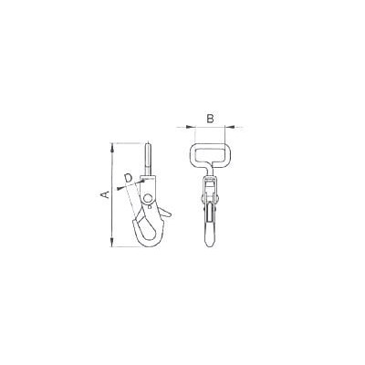 Harness Snap Hook - 4569500  - nickel plated - 50pcs/box