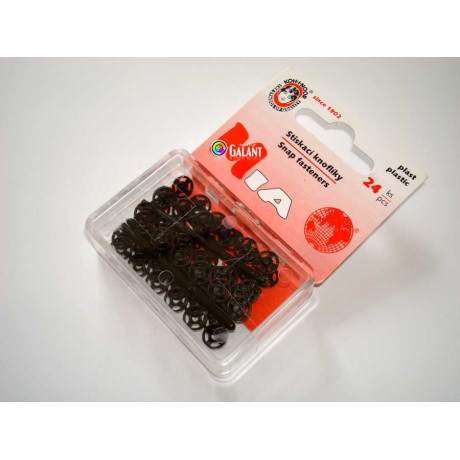 Stiskací knoflík MIA 7mm černý - 24ks/karta