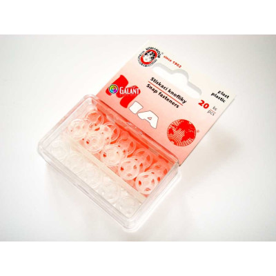 Stiskací knoflík MIA 10mm transparentní - 20ks/karta