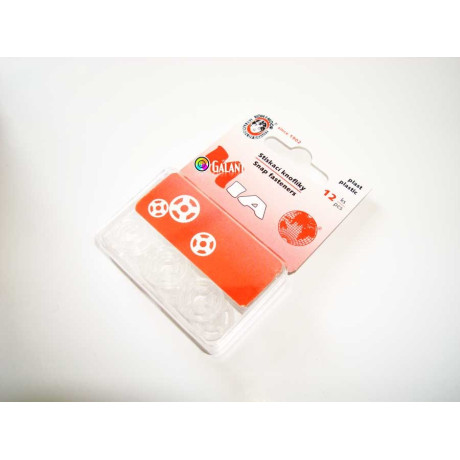 Plastic Snap Fasteners 15mm transparent - 12pcs/card