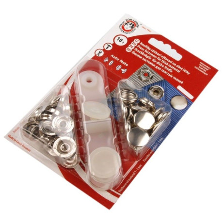 Press Buttons Auto Moto 6 (15mm)- nickelled - 10pcs/card