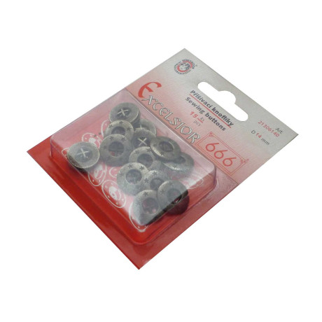 Sewing Buttons Willy 14 - nickel antique - 15pcs/card