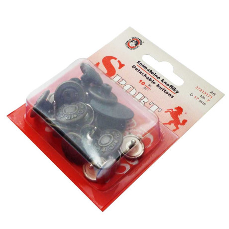 Detachable Buttons SPORT 17mm - old brass - 10pcs/card