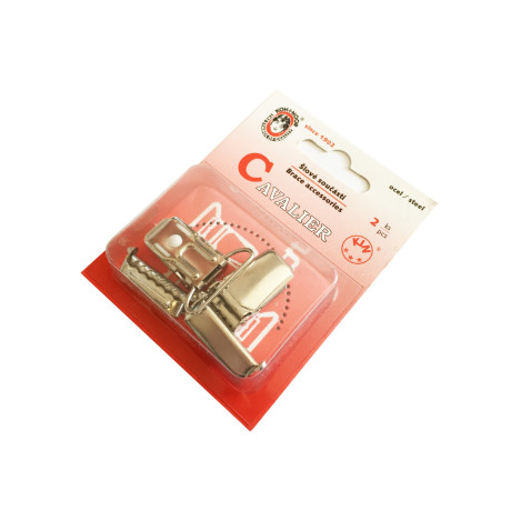 Brace Buckles + Clips 30 - nickel plated - 2pairs/card