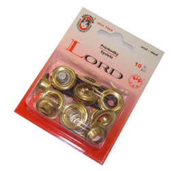 Steel Eyelets with washers 8 - brassed - 10pcs/card