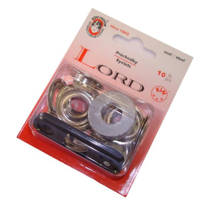 Steel Eyelets with washers 12 - nickel plated - 10pcs/card