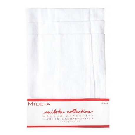 Ladies handkerchiefs GRETA 079-6-WH - 6pcs/polybag