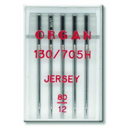 Strojové jehly ORGAN JERSEY 130/705H - 80 - 5ks/plastová krabička