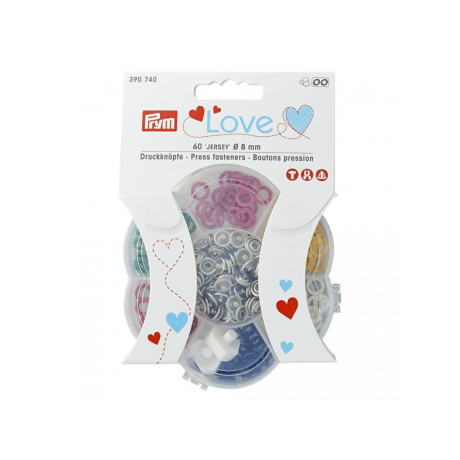 Press fasteners JERSEY PRYM LOVE 8mm - assort col. - 60pcs/box