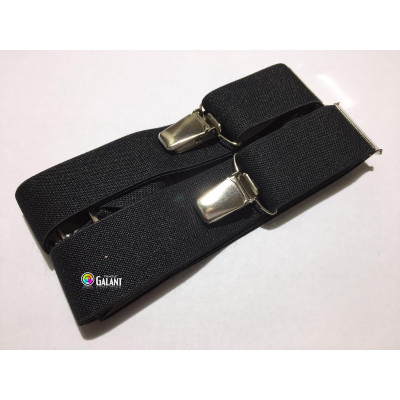 Men's Braces Suspenders width 3cm length 125cm, X-Shape - c.black - 1pcs