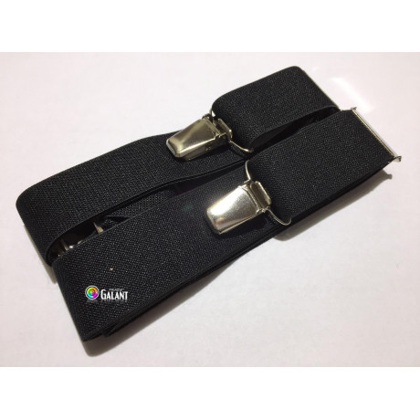 Men's Braces Suspenders width 3cm length 125cm, X-Shape - c.black - 1pcs