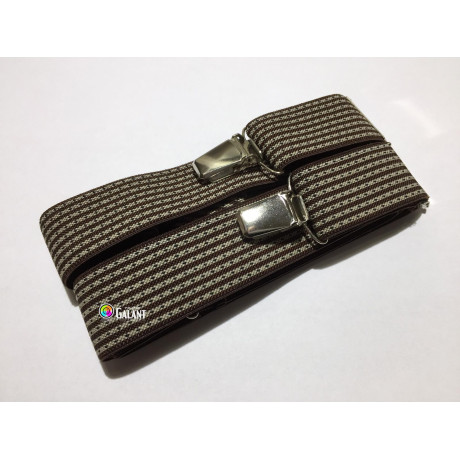 Men's Braces Suspenders width 3cm length 125cm, X-Shape - c.brown - 1pcs