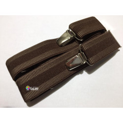 Men's Braces Suspenders width 3cm length 125cm, X-Shape - c.brown - 1pcs