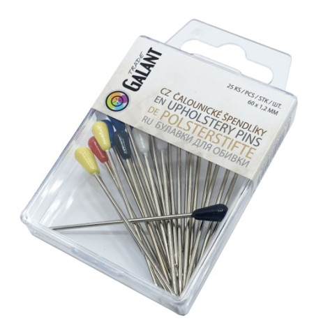 Houzeau (upholsterer) Pins 60x1,20mm - Assort col. - 25pcs/pl.box