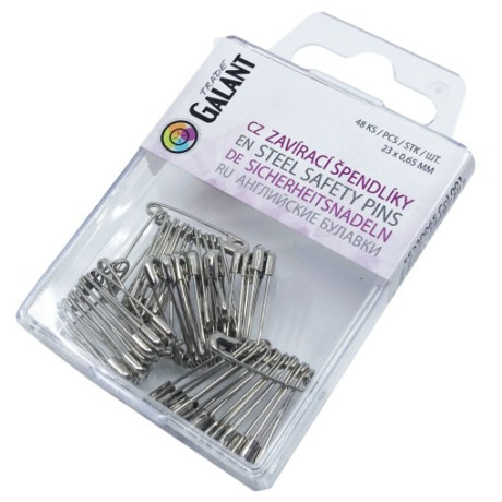 Mild Steel Safety Pins 00 (23x0,65mm) Nickel plated - 48pcs/pl.box (11/12 - 4bunches/pl.box)