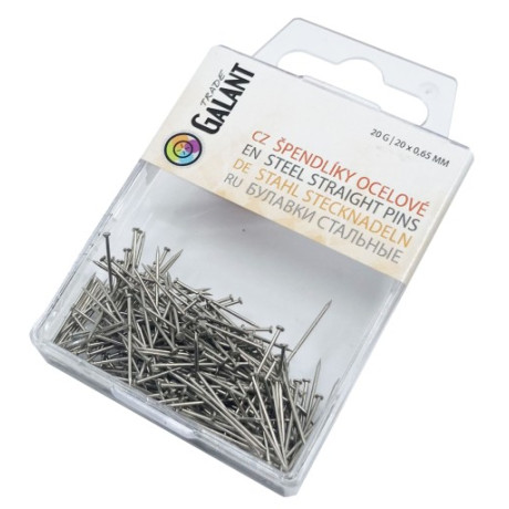 Mild Steel Straight Pins 20x0,65mm NI - 20g/pl.box