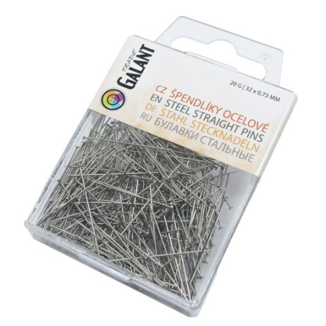 Mild Steel Straight Pins 32x0,73mm NI - 20g/pl.box