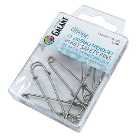 Kilt (Antique) Safety Pins Kilt 50mm NI - 5pcs/pl.box